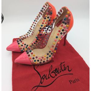 Christian Louboutin Spike Me Patent PVC 100mm multicolor pumps EU 38